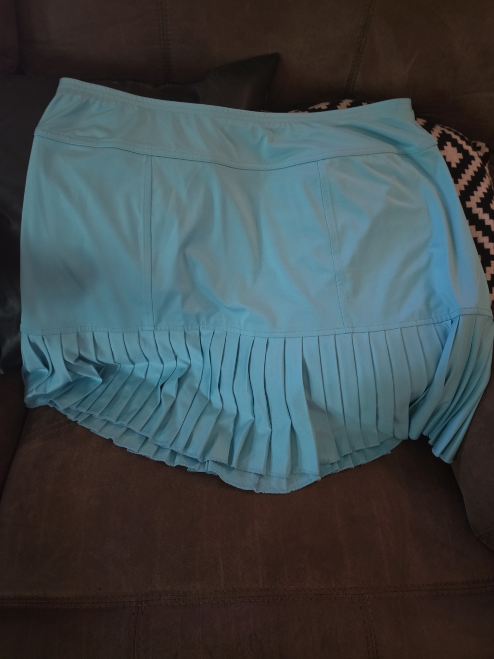 Jofit Women's Turquoise Pleated Stretch Pull-On Athletic Skort in XL